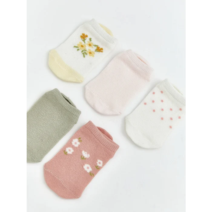 LCW baby Ekru Kız Bebek Patik Çorap 5li