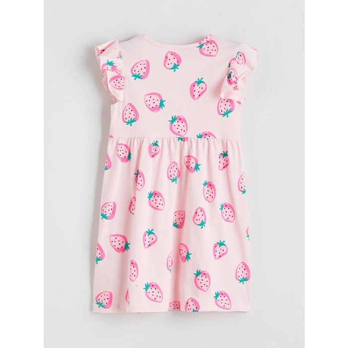 LCW Kids Pembe Çiçek Desenli Kız Çocuk Elbise