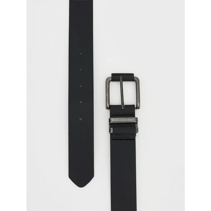 LCW ACCESSORIES Siyah Deri Görünümlü Erkek Kemer