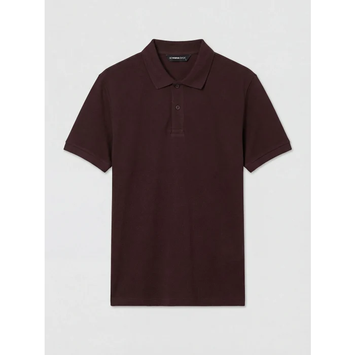 LCWAIKIKI Classic Mürdüm Polo Yaka Pike Erkek Tişört