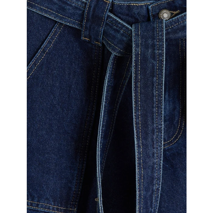 LCW Jeans İndigo Beli Kemerli Wideleg Kadın Jean Pantolon