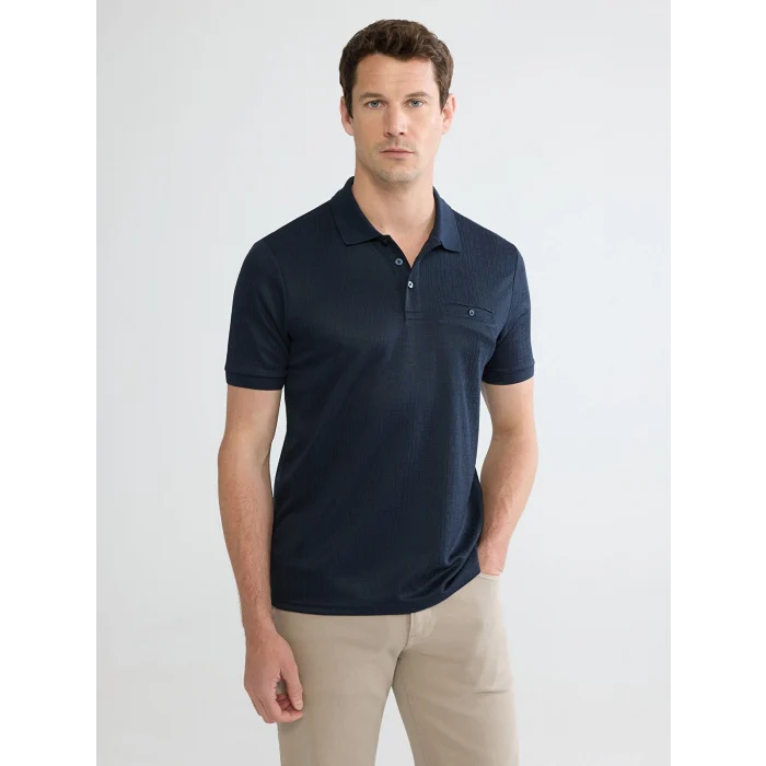 LCWAIKIKI Classic Lacivert Polo Yaka Erkek Tişört