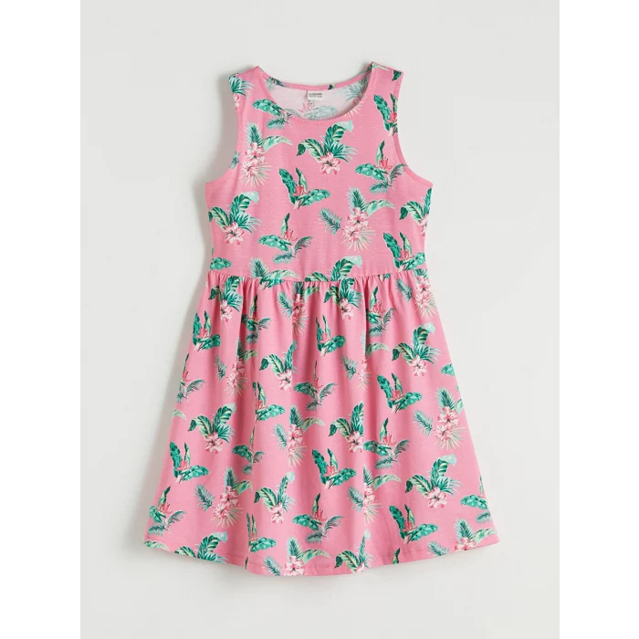 LCW Kids Pembe Desenli Kız Çocuk Elbise