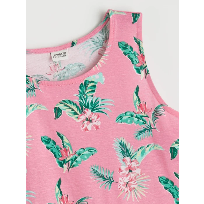 LCW Kids Pembe Desenli Kız Çocuk Elbise