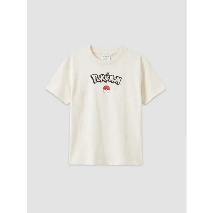 LCW Kids Bej Pokemon Baskılı Erkek Çocuk Tişört
