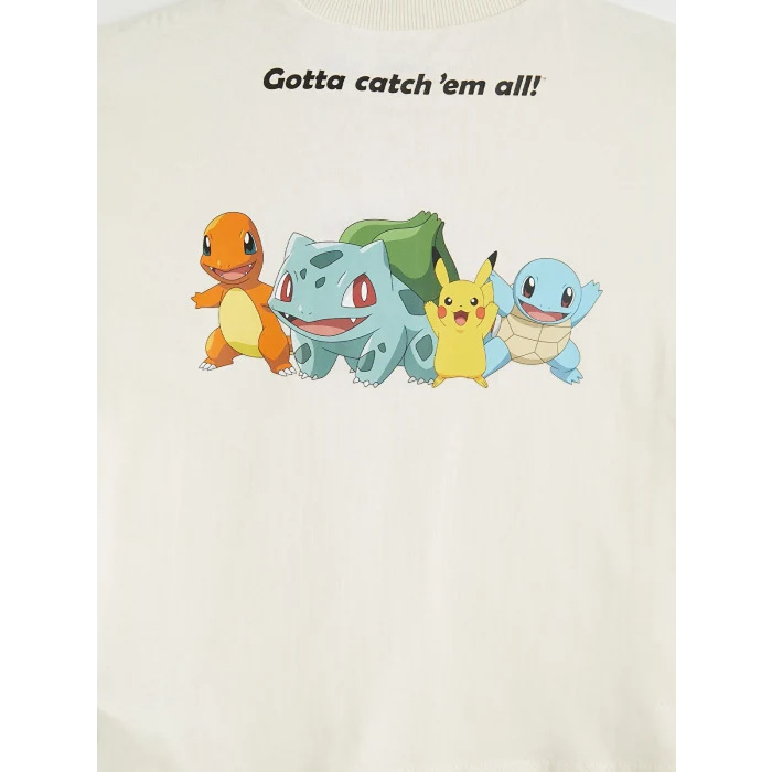 LCW Kids Bej Pokemon Baskılı Erkek Çocuk Tişört