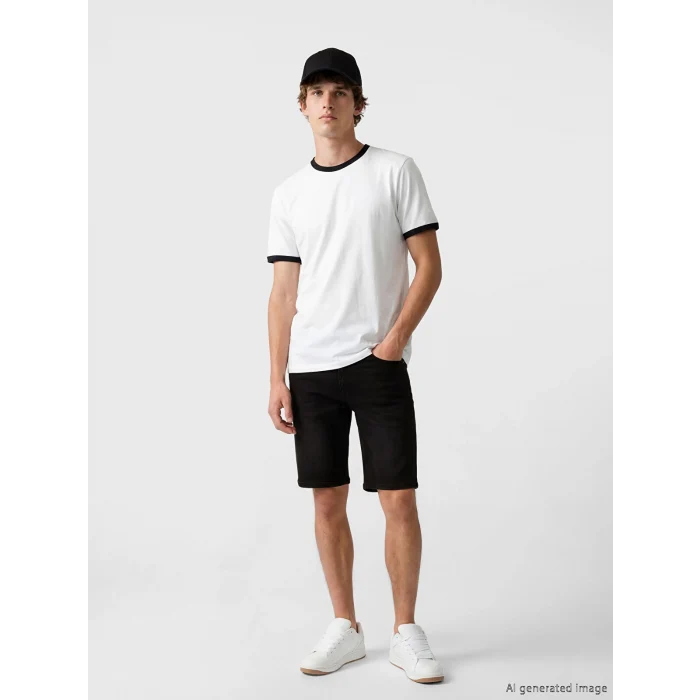 LCW Jeans Siyah Slim Fit Erkek Jean Şort