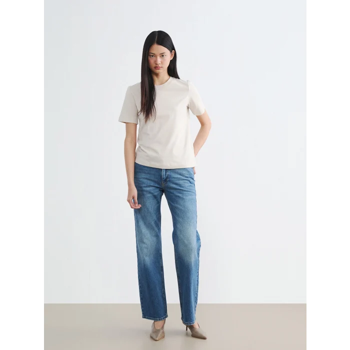 LCW Jeans İndigo Yüksek Bel Straight Fit Kadın Jean Pantolon