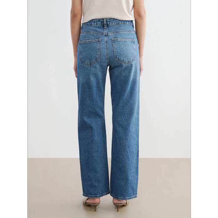 LCW Jeans İndigo Yüksek Bel Straight Fit Kadın Jean Pantolon