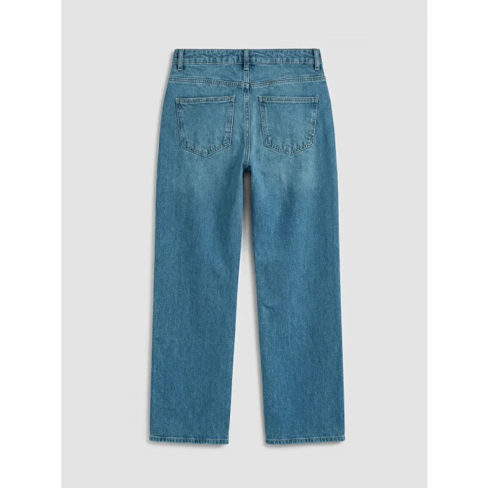 LCW Jeans İndigo Yüksek Bel Straight Fit Kadın Jean Pantolon