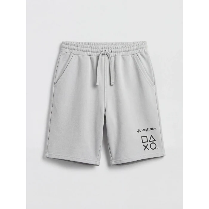 LCW Kids Gri Erkek Çocuk PlayStation Baskılı Şort