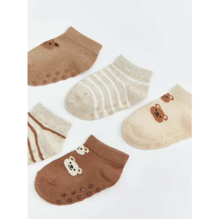LCW baby Kahverengi Erkek Bebek Patik Çorap 5li