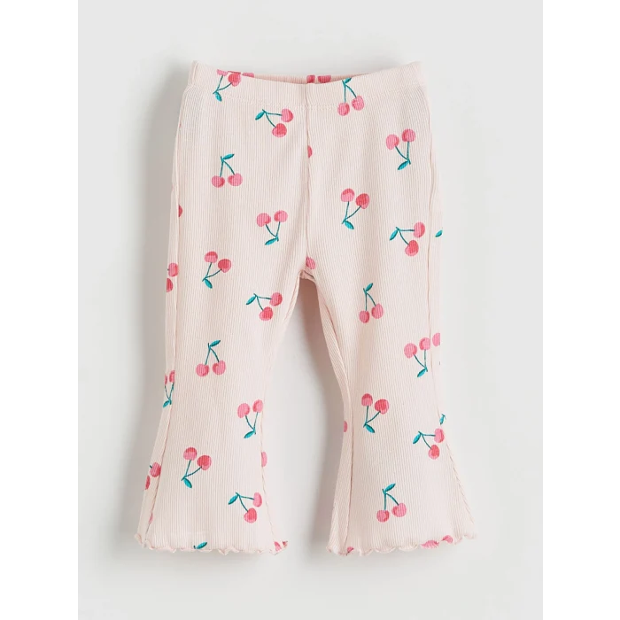 LCW baby Pembe Kız Bebek Fitilli İspanyol Paça Tayt ve Tişört