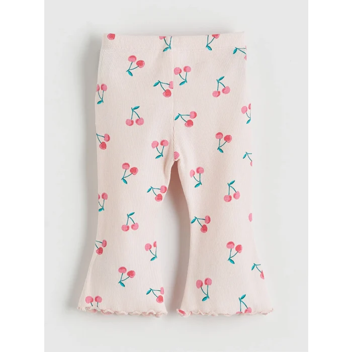 LCW baby Pembe Kız Bebek Fitilli İspanyol Paça Tayt ve Tişört