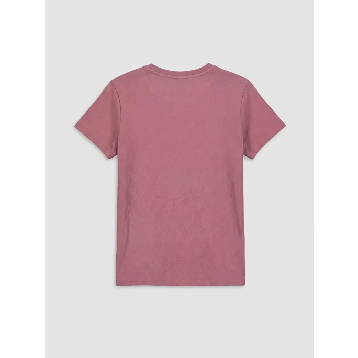 LCW Kids Pembe Bisiklet Yaka Boncuklu Kız Çocuk Tişört