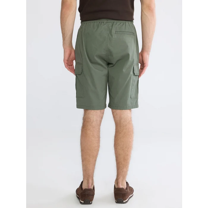 XSIDE Haki Standart Kalıp Erkek Gabardin Kargo Şort