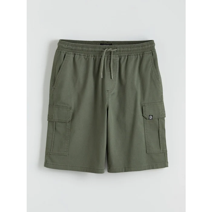 XSIDE Haki Standart Kalıp Erkek Gabardin Kargo Şort