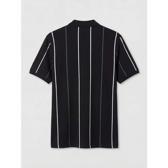 LCW Vision Siyah Polo Yaka Çizgili Pike Erkek Tişört