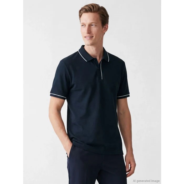 SOUTHBLUE Lacivert Polo Yaka Pike Erkek Tişört