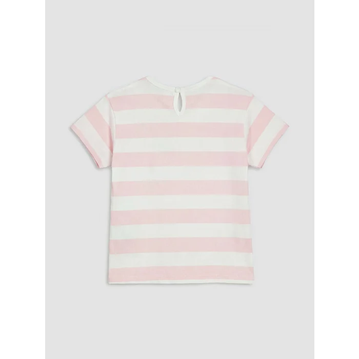 LCW baby Ekru Çizgili Baskılı Kız Bebek Takım