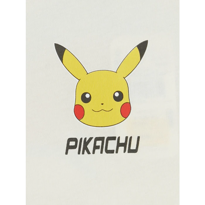 LCW Kids Bej Pikachu Baskılı Erkek Çocuk Tişört