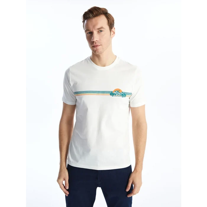 SOUTHBLUE Turuncu Bisiklet Yaka Kısa Kollu Baskılı Penye Erkek Tişört