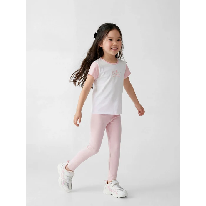 LCW Kids Pembe Beli Lastikli Kız Çocuk Tayt