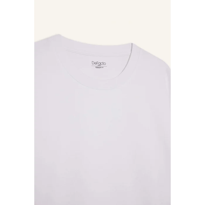 Defacto X3926AZWT34 Beyaz Nefes Alabilen Oversize Tişört