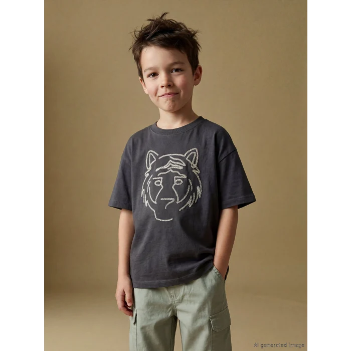 LCW Kids Yeşil Beli Lastikli Loose Fit Erkek Çocuk Pantolon