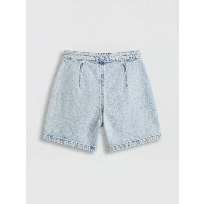 LCW Kids Mavi  Kalp Nakışlı Kız Çocuk Denim Şort Etek