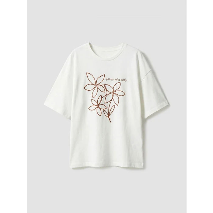 LCW Kids Beyaz Baskılı Kız Çocuk Tişört ve Pantolon