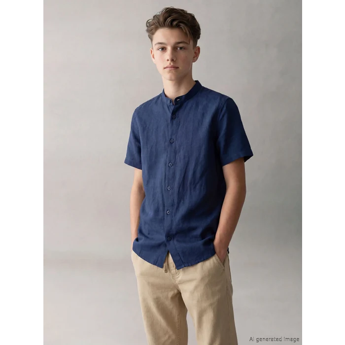 LCW Kids İndigo Hakim Yaka Erkek Çocuk Poplin Gömlek