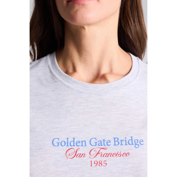 Defacto H2144AXGR93 Gri Regular Fıt Bisiklet Yaka Baskılı Penye Kısa Kollu Tişört