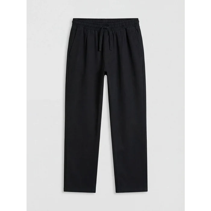 LCW Kids Siyah Erkek Çocuk Keten Karışımlı Pantolon