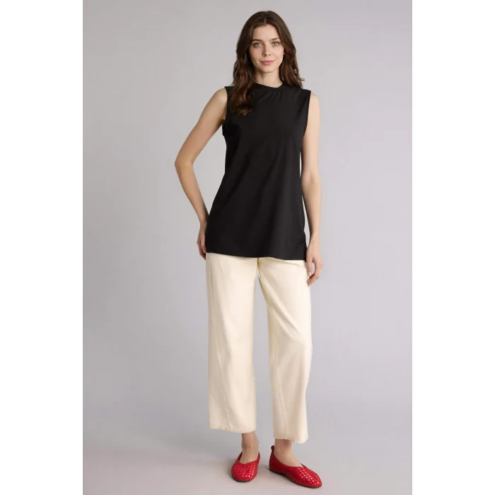 Defacto F9753AXBK81 Siyah Basıc Kolsuz Tunik