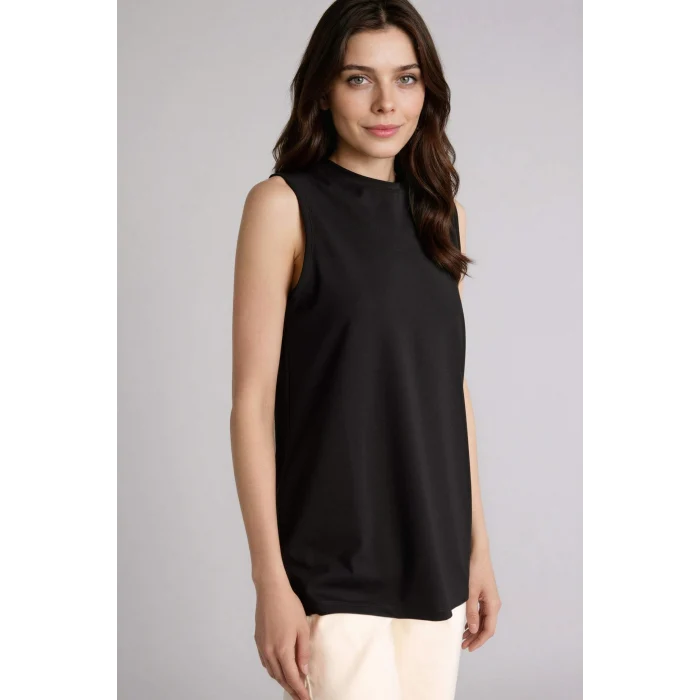 Defacto F9753AXBK81 Siyah Basıc Kolsuz Tunik