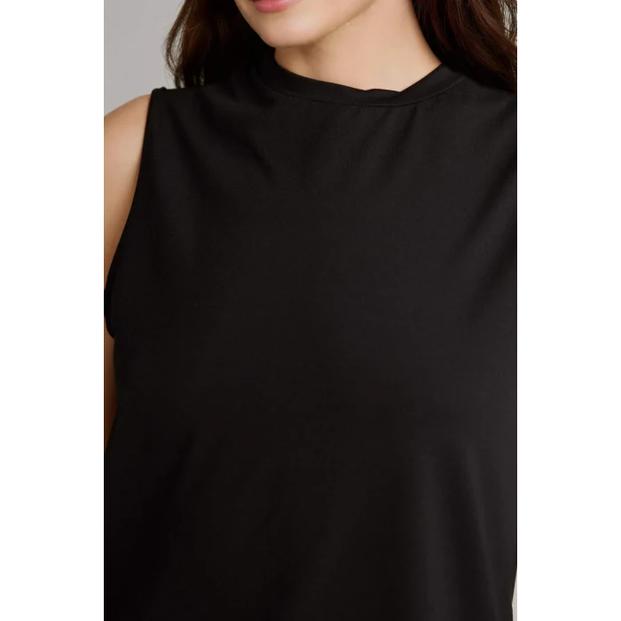 Defacto F9753AXBK81 Siyah Basıc Kolsuz Tunik