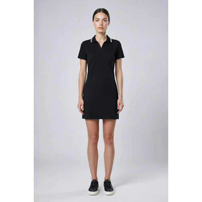 Defacto D9319AXBK81 Siyah Standart Fıt Pike Elbise