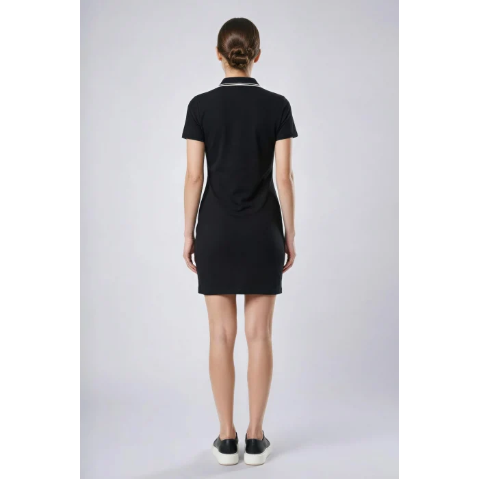 Defacto D9319AXBK81 Siyah Standart Fıt Pike Elbise