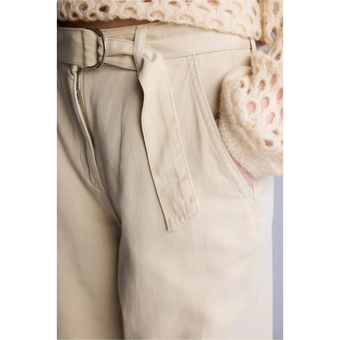 Defacto D4467AXBG123 Bej Wıde Leg Çift Cepli Yüksek Bel Standart Boy Modal Pantolon