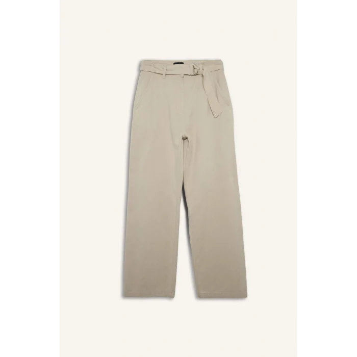 Defacto D4467AXBG123 Bej Wıde Leg Çift Cepli Yüksek Bel Standart Boy Modal Pantolon