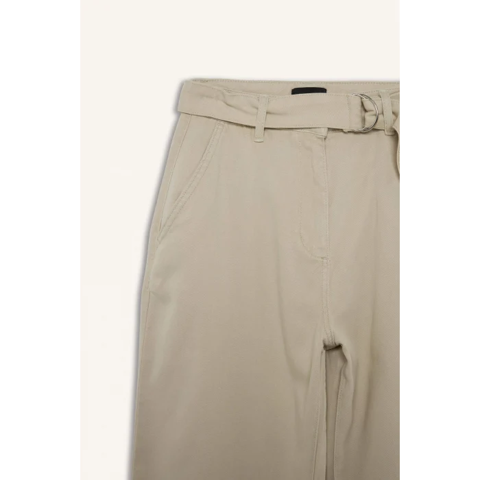 Defacto D4467AXBG123 Bej Wıde Leg Çift Cepli Yüksek Bel Standart Boy Modal Pantolon