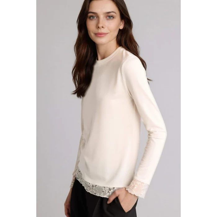 Defacto H2944AXER105 Ekru Fıtted Modal Uzun Kollu Tunik