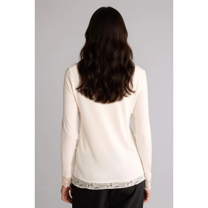 Defacto H2944AXER105 Ekru Fıtted Modal Uzun Kollu Tunik