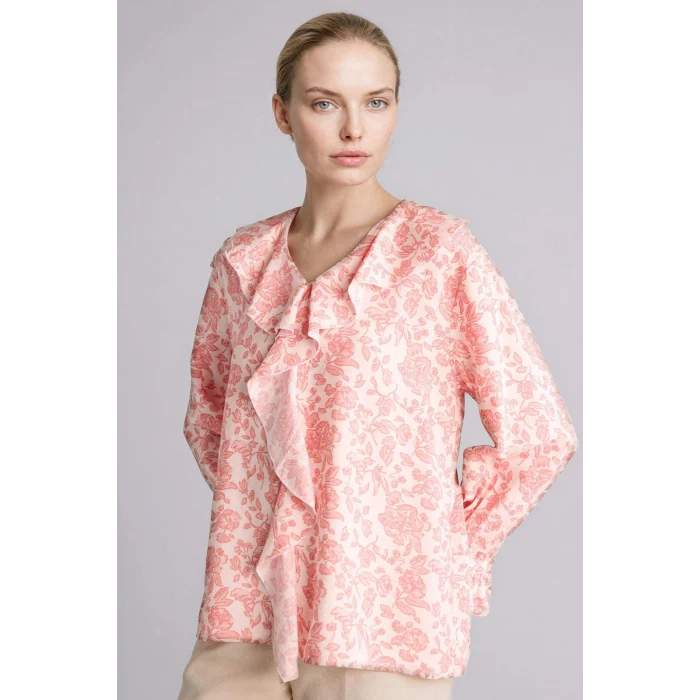 Defacto G8784AXPN111 Pembe Desenli Uzun Kollu Bluz