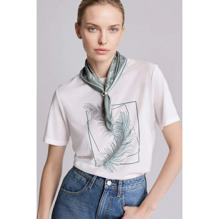 Defacto H2452AXER105 Ekru Regular Fıt Bisiklet Yaka Kısa Kollu Tişört