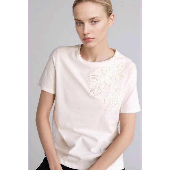 Defacto H1421AXWT16 Beyaz Regular Fıt Penye Kısa Kollu Tişört