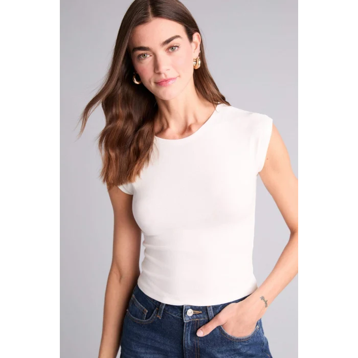 Defacto F0685AXER105 Ekru Slım Fıt Basıc Modal Tişört