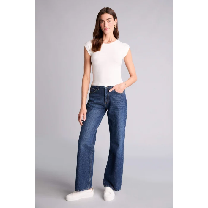 Defacto F0685AXER105 Ekru Slım Fıt Basıc Modal Tişört