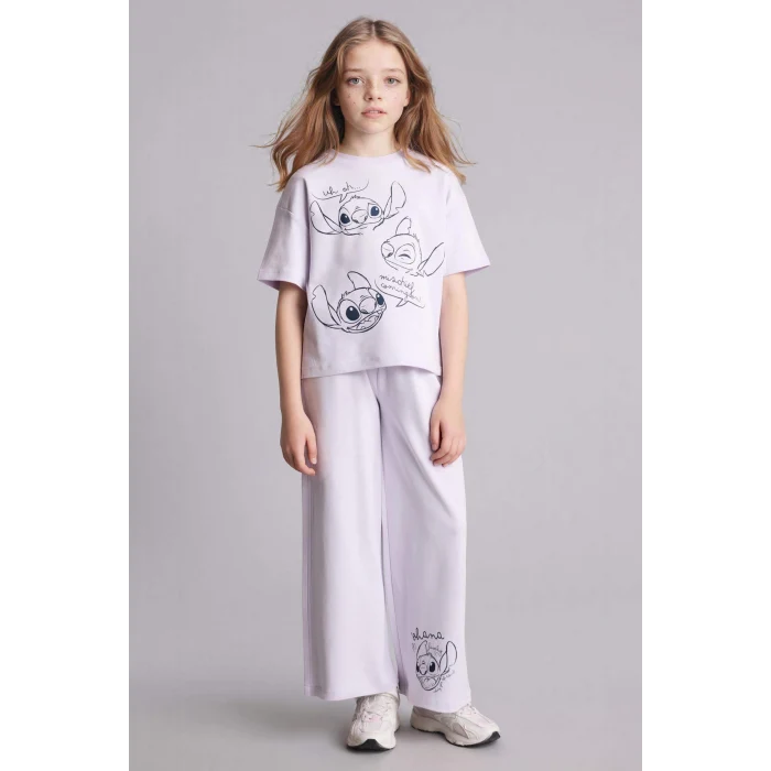Defacto H2755A8PR307 Mor Dısney Lılo & Stıtch 2li Takım Kız Çocuk